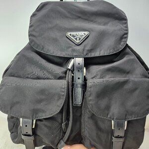 Prada  Black Tessuto Nylon Backpack